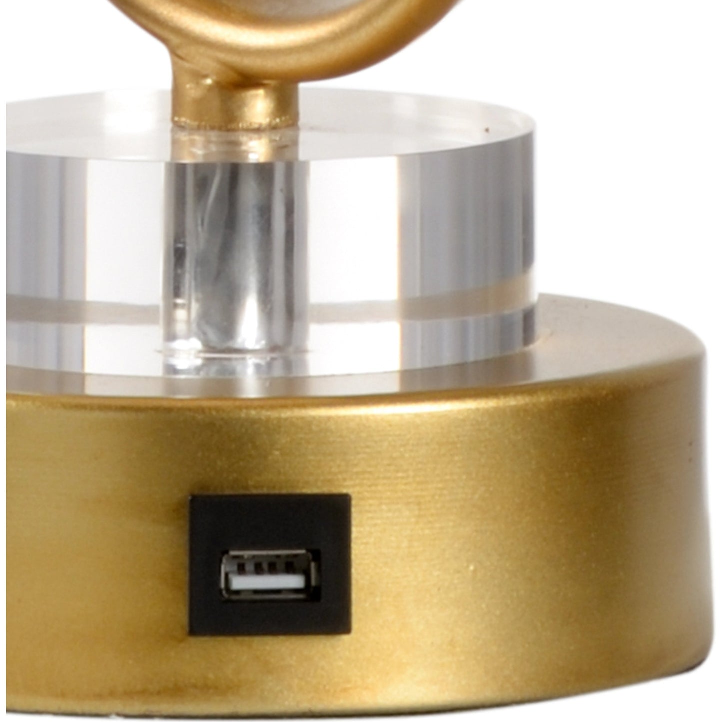 002 SR-384027 | Closeup | Swirl Gold Lamp by Chelsea House in antique gold, clear. Made from iron, acrylic in a transitional style.