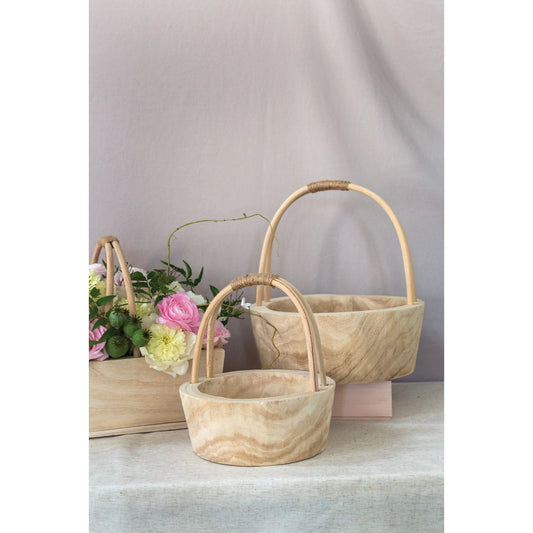 Mesa Basket by Accent Decor in natural. Made from wood in a cottage & farmhouse style.