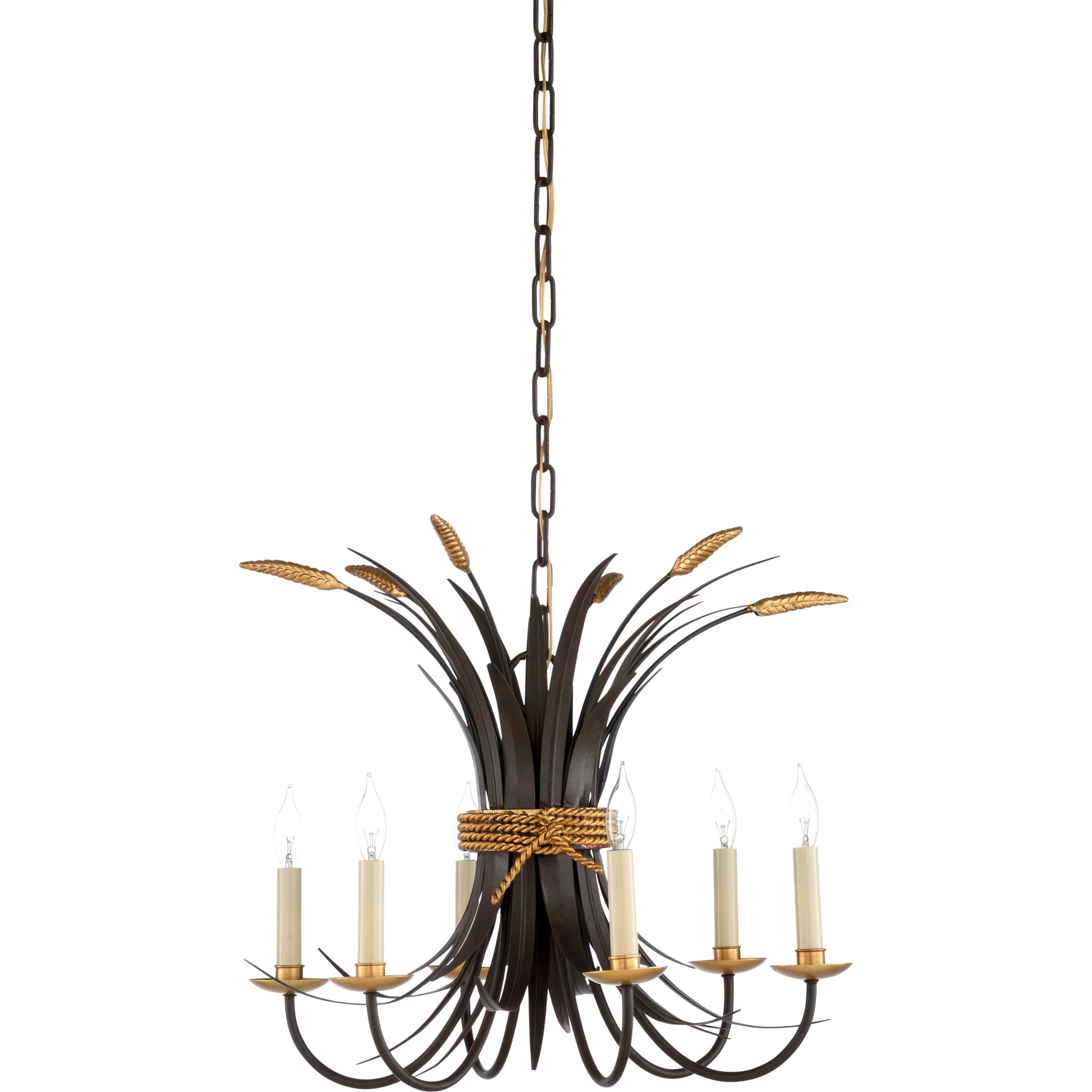 Wheat Chandelier by Chelsea House. Made from iron in a traditional style.