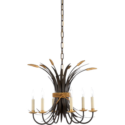 Wheat Chandelier by Chelsea House. Made from iron in a traditional style.
