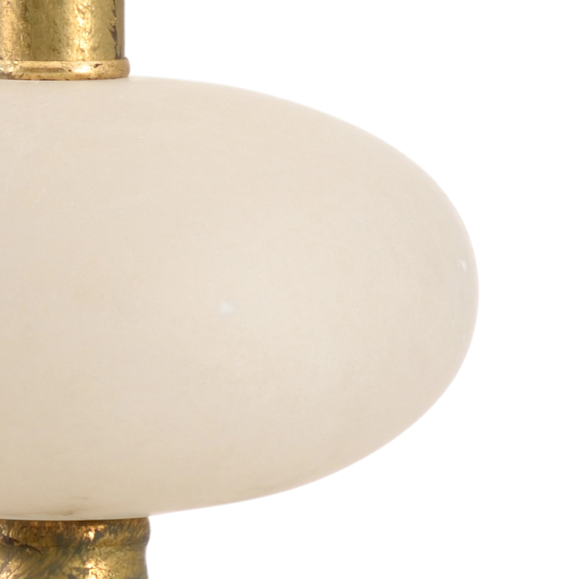 Charlotte Buffet Lamp by Chelsea House in natural white, antique gold leaf. Made from alabaster, iron in a modern style.