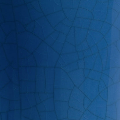 Bel Air Lamp by Chelsea House in blue crackle glaze, antique gold leaf. Made from ceramic, metal in a transitional style.