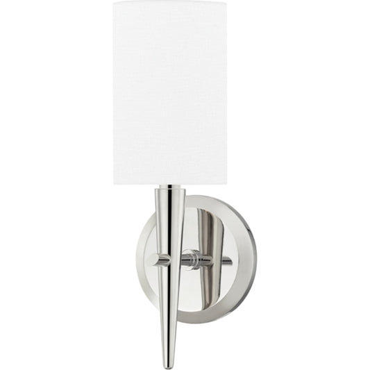 Kirkwood Wall Sconce by Hudson Valley in polished nickel. Made from brass in a traditional style.