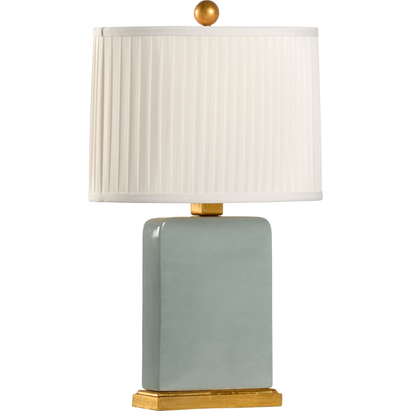 000 SR-383911 | Primary Silo | Slender Lamp by Chelsea House in heather gray glaze, antique gold. Made from ceramic in a transitional style.
