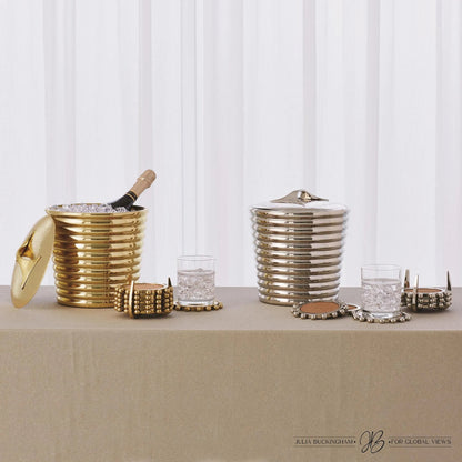 Beauty Ice Bucket by Global Views. Made from brass, stainless steel in a transitional style.