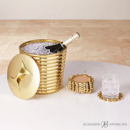 Beauty Ice Bucket by Global Views. Made from brass, stainless steel in a transitional style.