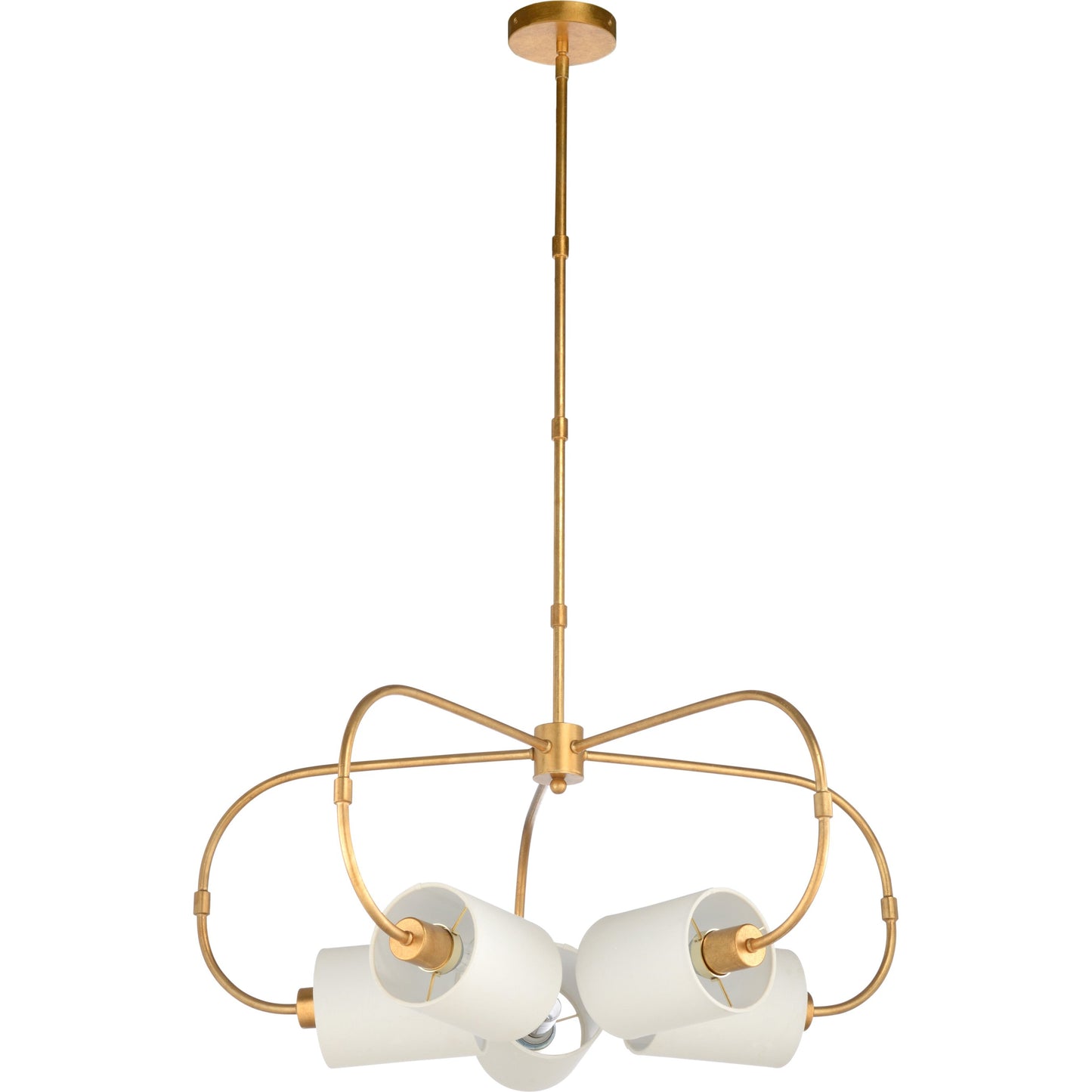 001 SR-383726 | Primary Silo | Ring Chandelier by Chelsea House in antique gold leaf, cream. Made from iron, fabric in a modern style.