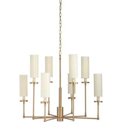 Stiletto Chandelier by Chelsea House in antique brass. Made from steel in a modern style.