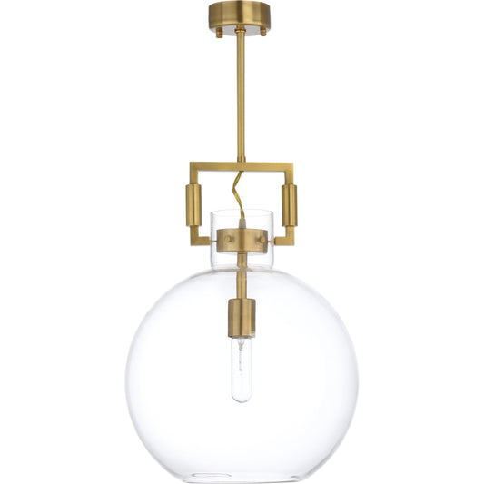 Glass Ball Pendant by Chelsea House in antique, clear. Made from brass, glass in a modern style.