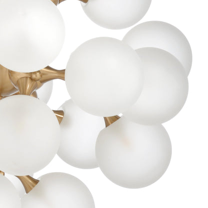 Manhattan Chandelier by Chelsea House in antique brass, milk. Made from iron, glass in a modern style.