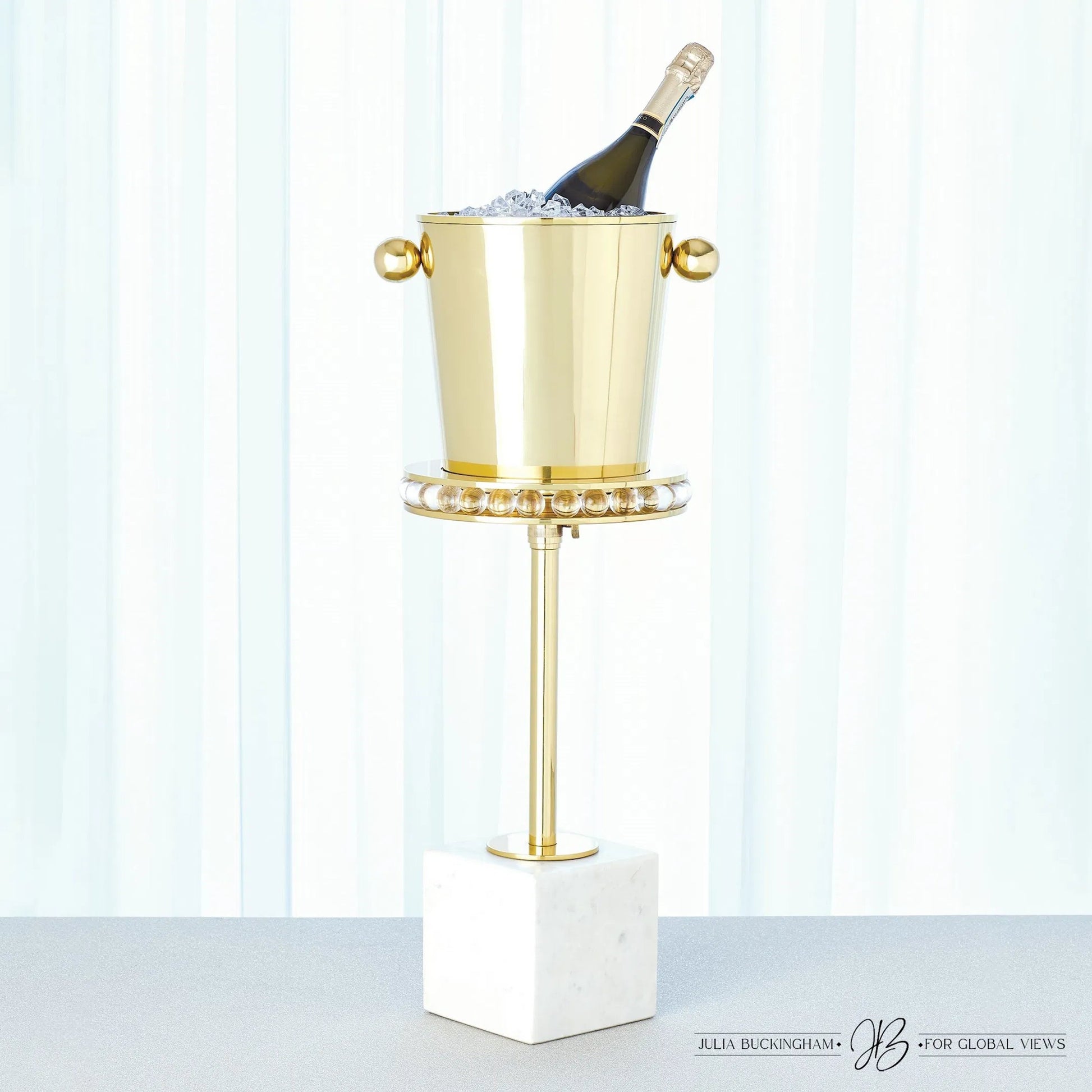 Margot Champagne Bucket by Global Views. Made from brass, stainless steel in a transitional style.