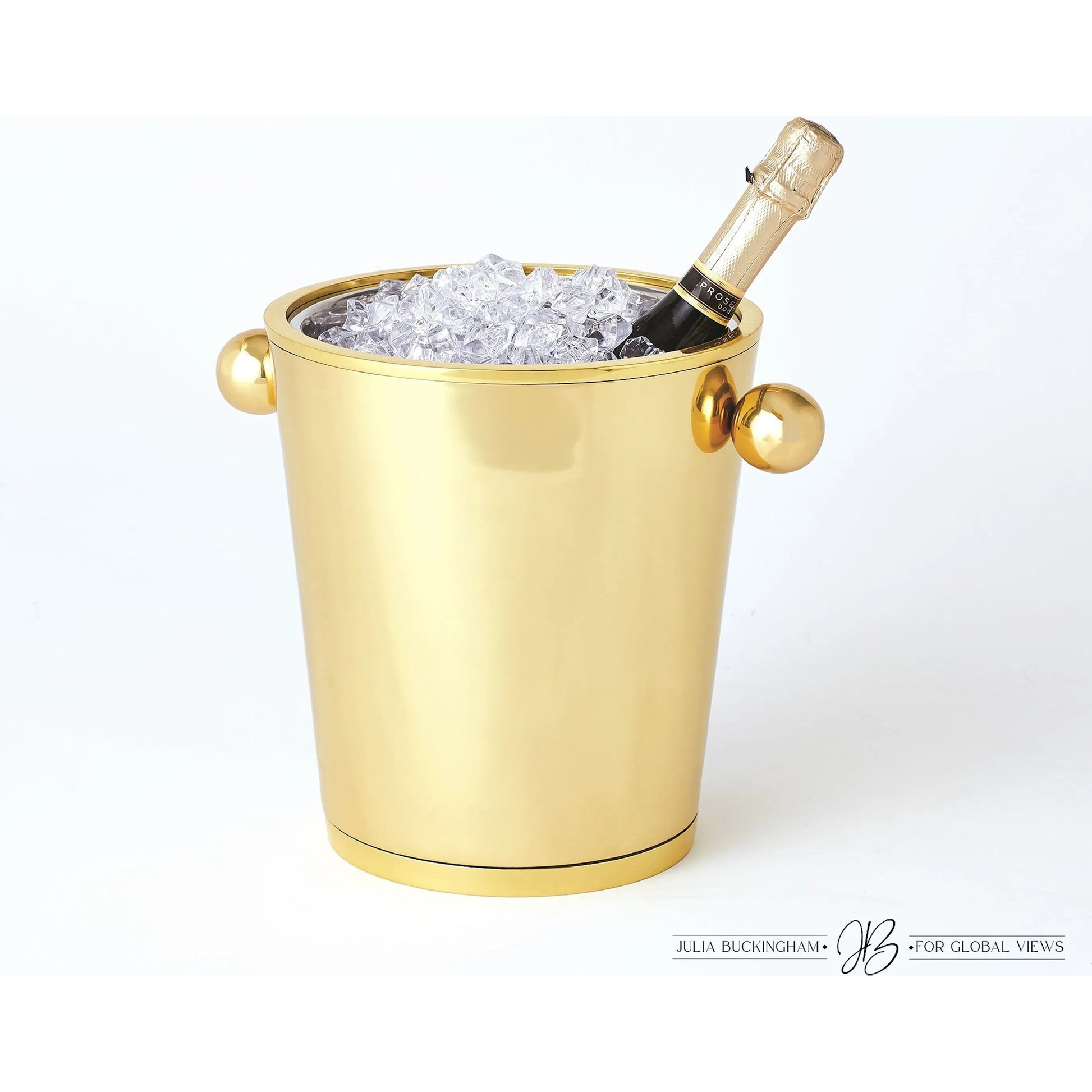 Margot Champagne Bucket by Global Views. Made from brass, stainless steel in a transitional style.