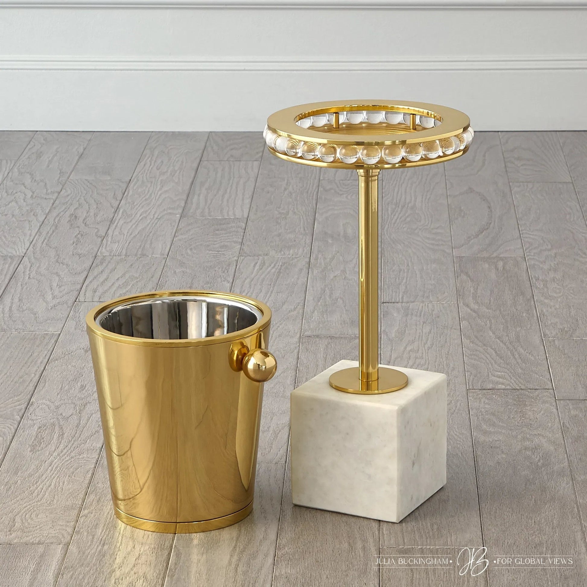 Margot Champagne Bucket by Global Views. Made from brass, stainless steel in a transitional style.