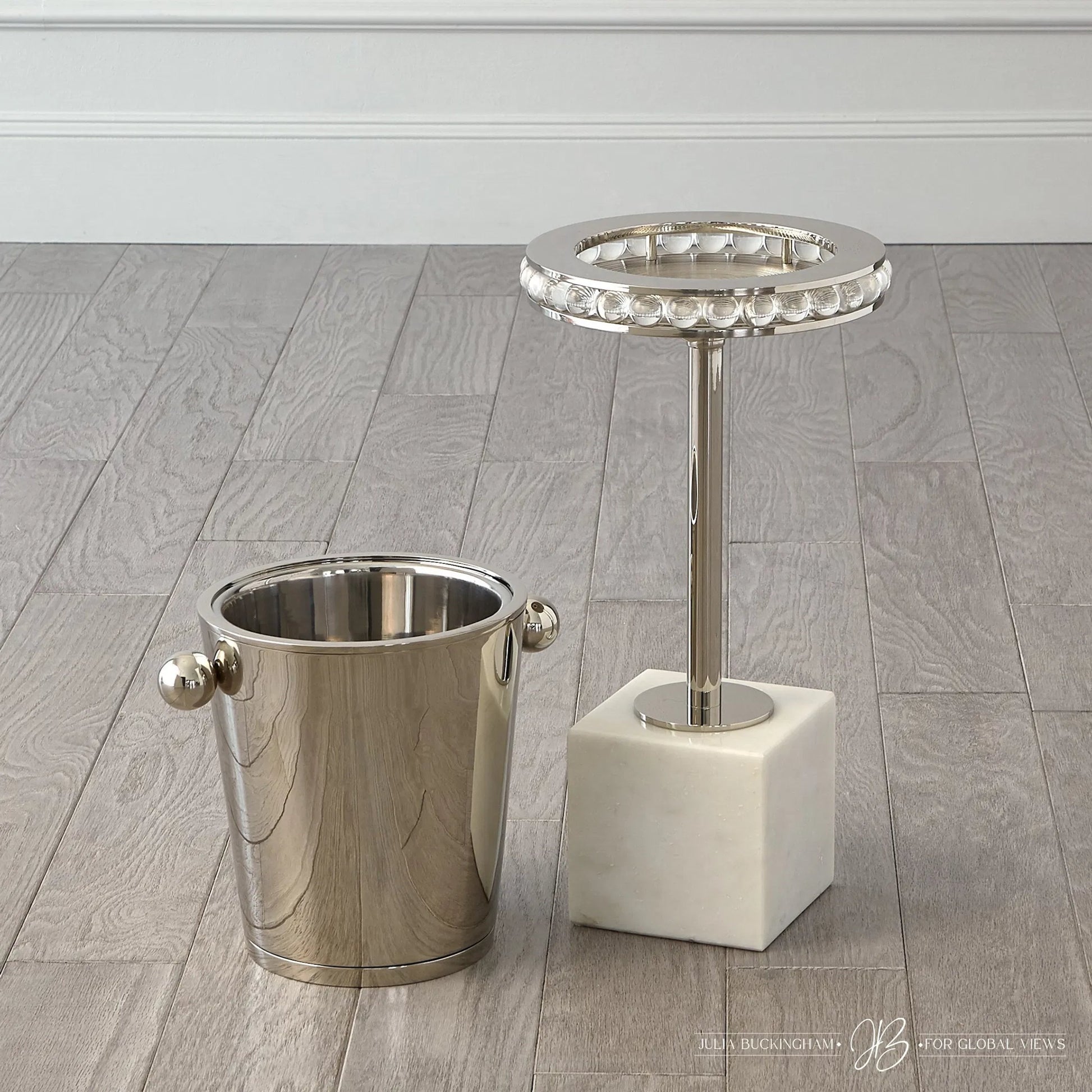 Margot Champagne Bucket by Global Views. Made from brass, stainless steel in a transitional style.