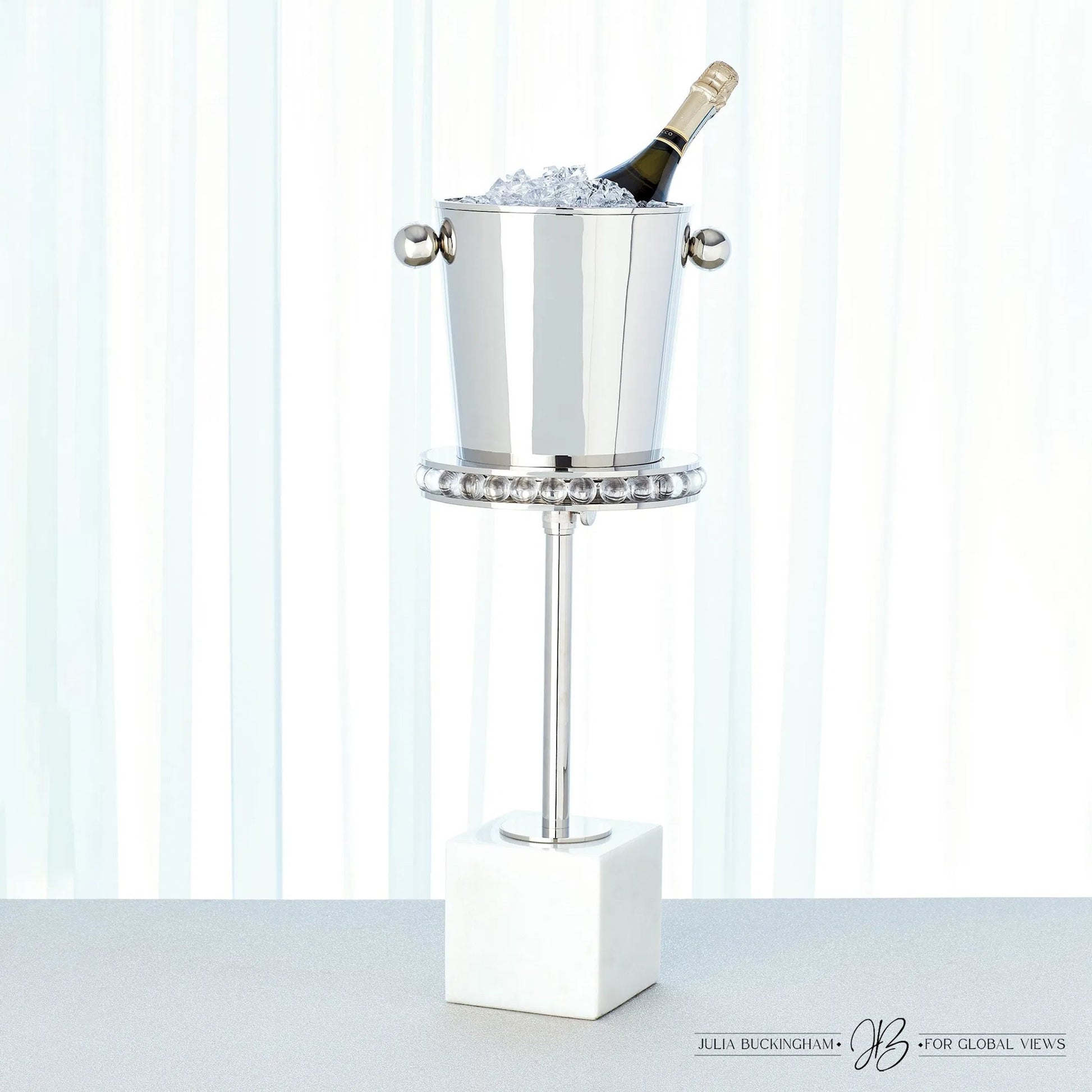 Margot Champagne Bucket by Global Views. Made from brass, stainless steel in a transitional style.