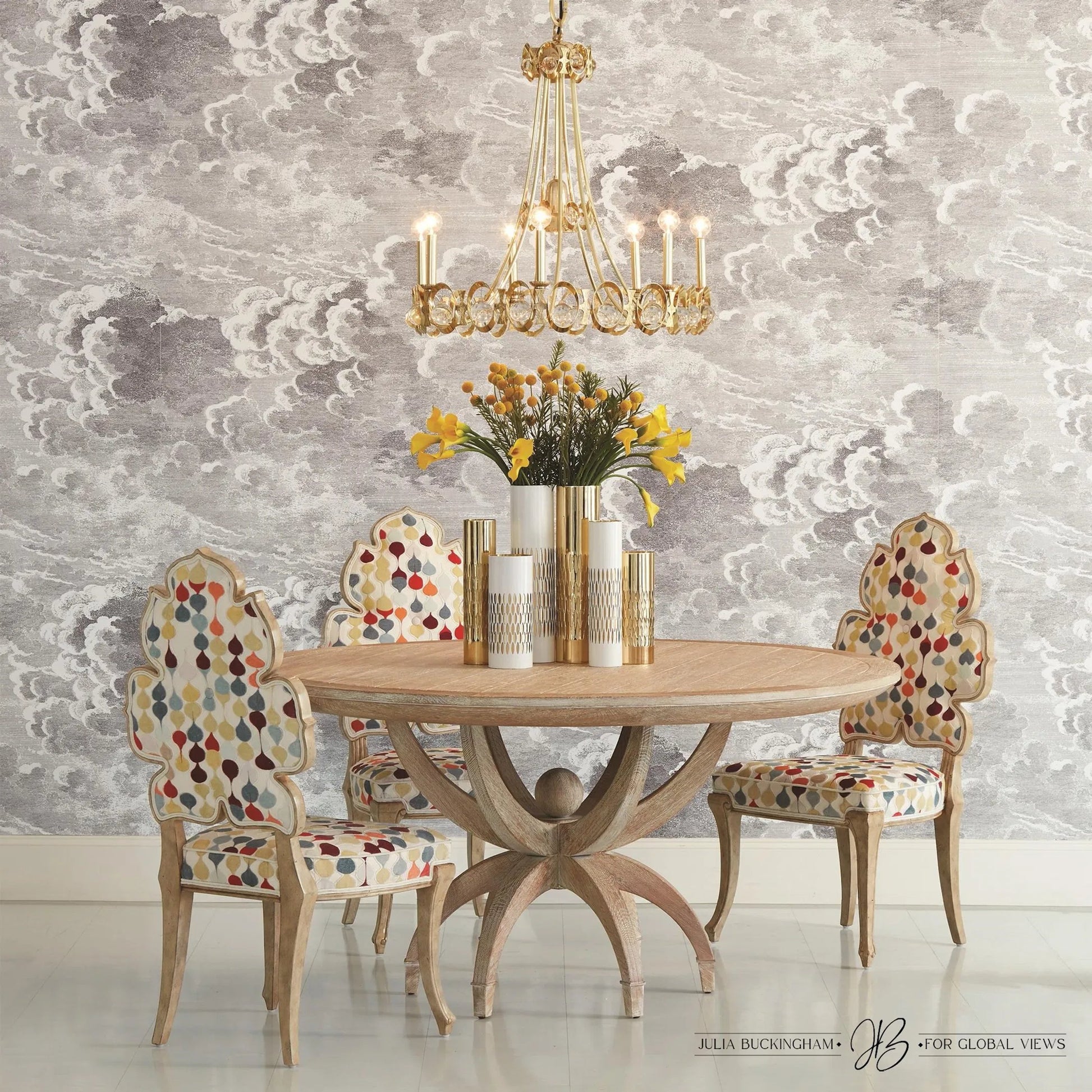 Wiggle Dining Chair by Global Views. Made from rubberwood in a cottage & farmhouse style.