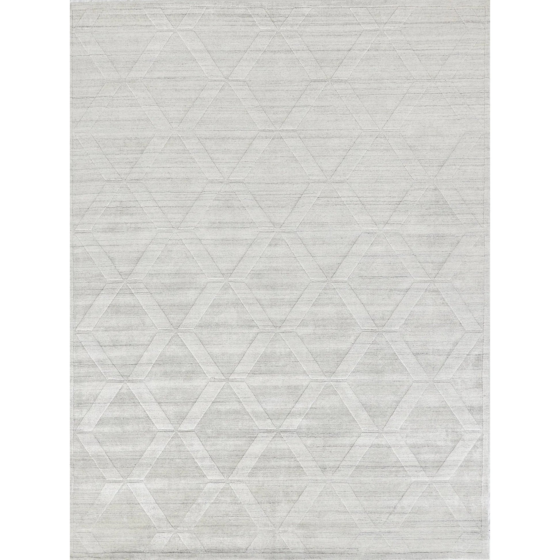 Lotus Pattern Rug by Exquisite Rugs in ivory. Made from wool, bamboo silk in a unique style.