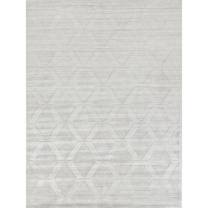 Lotus Pattern Rug by Exquisite Rugs in ivory. Made from wool, bamboo silk in a unique style.