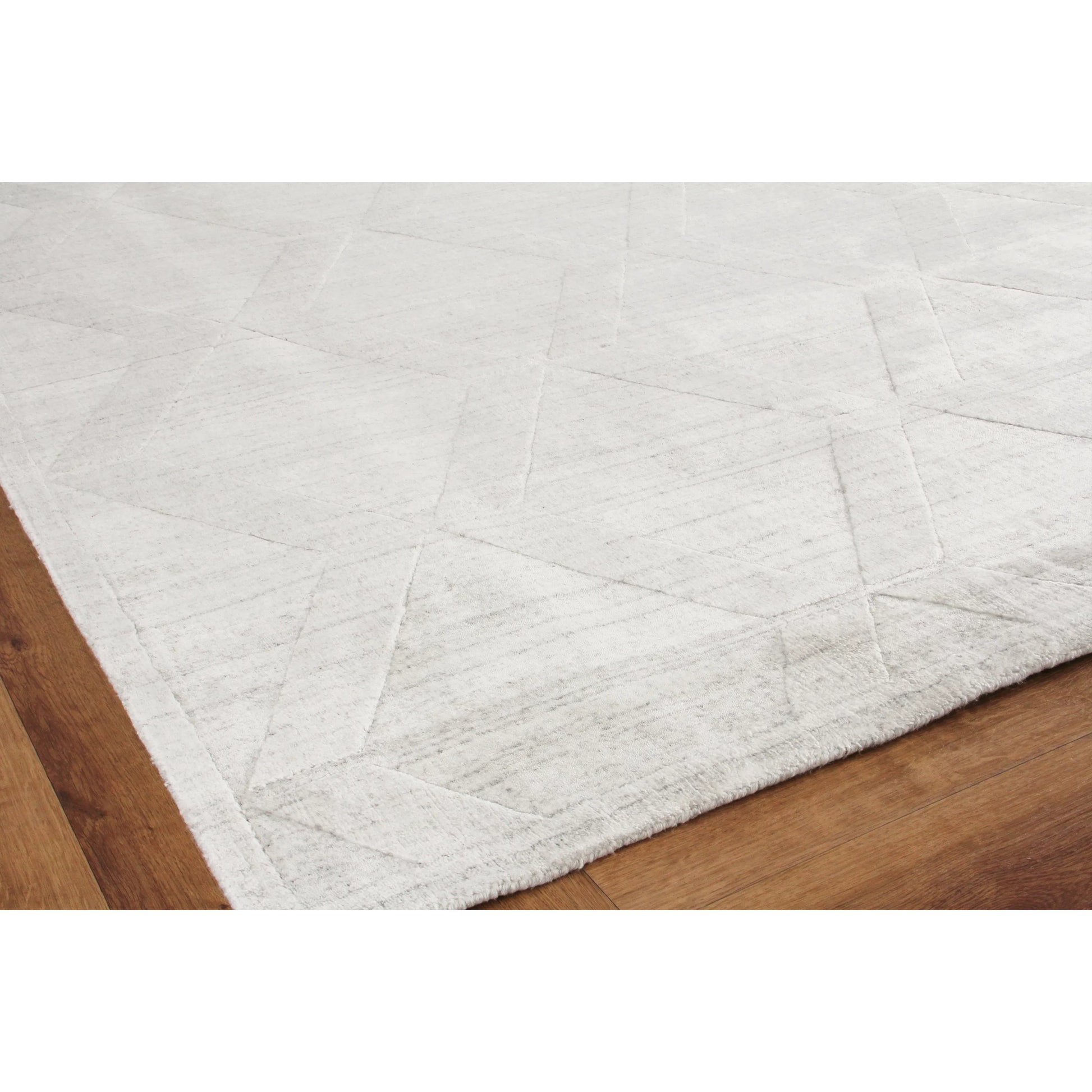 Lotus Pattern Rug by Exquisite Rugs in ivory. Made from wool, bamboo silk in a unique style.