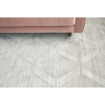 Lotus Pattern Rug by Exquisite Rugs in ivory. Made from wool, bamboo silk in a unique style.