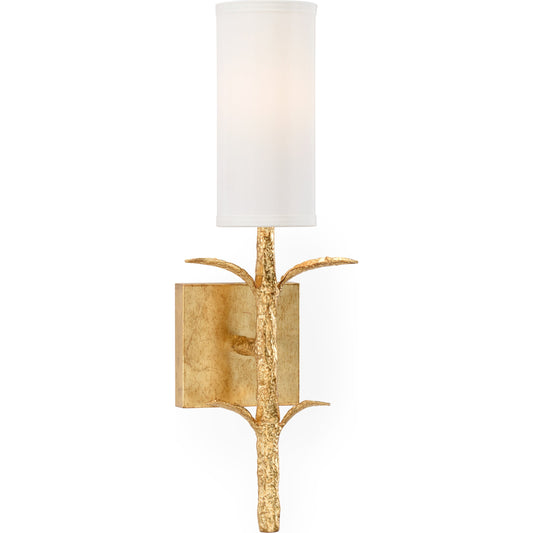 Dyer Sconce by Chelsea House in gold leaf. Made from iron in a transitional style.