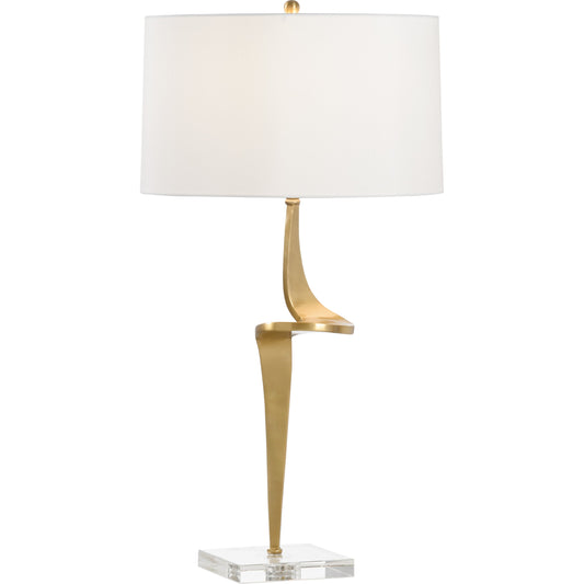 Deans Court Lamp by Chelsea House in antique, clear. Made from brass in a modern style.
