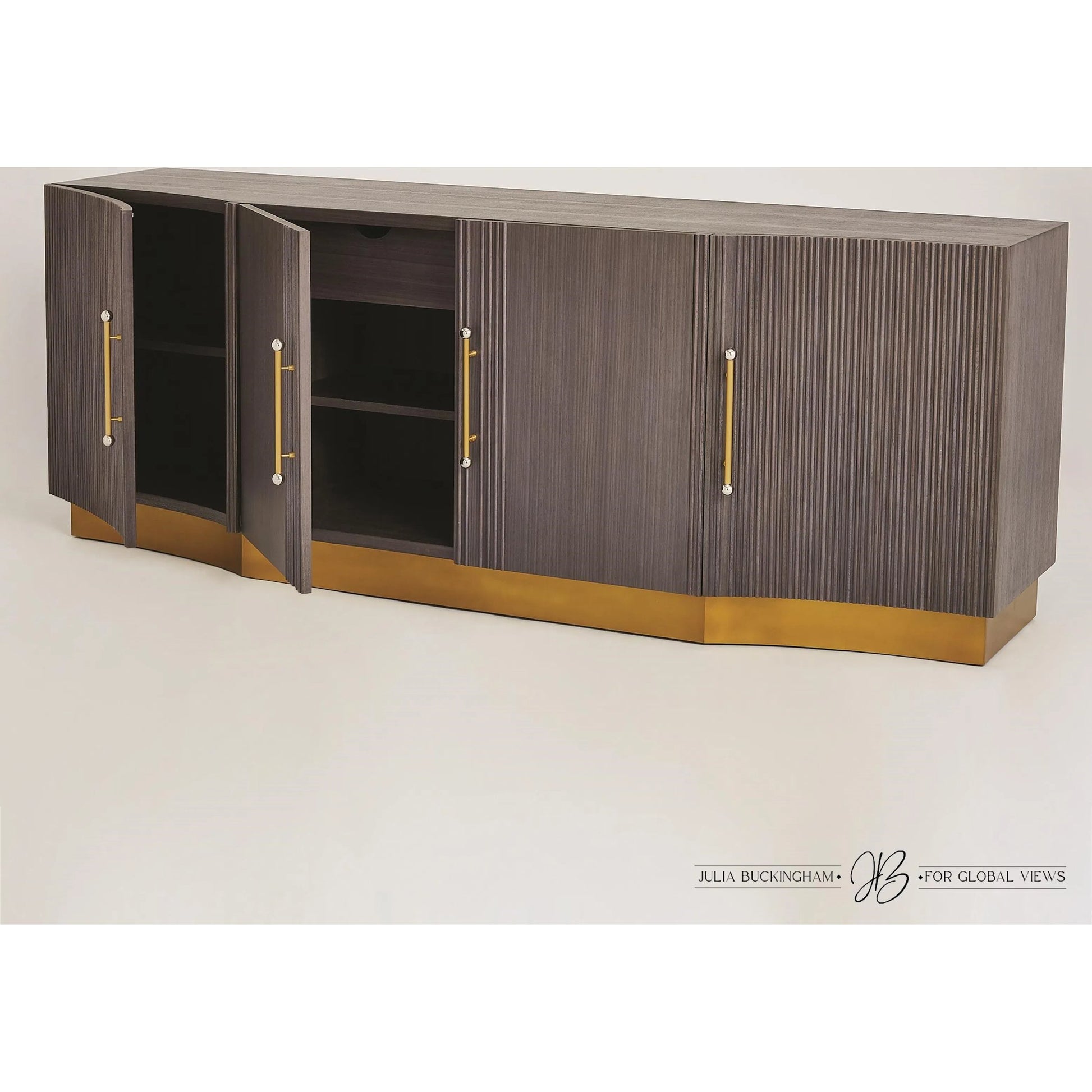 Mayfair Cabinet by Global Views. Made from brass, nickel in a modern style.