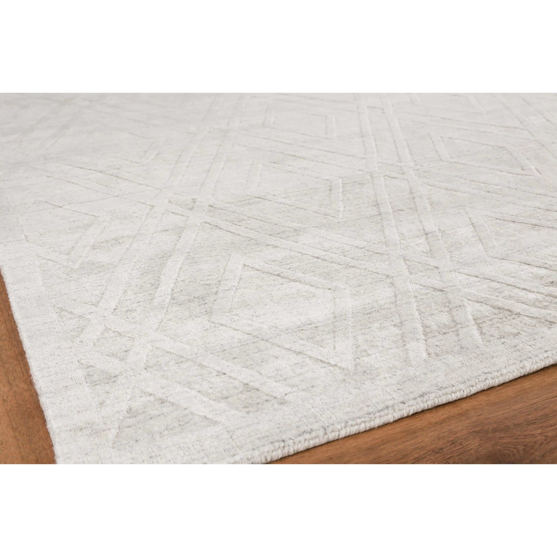 Lotus Rug by Exquisite Rugs in ivory. Made from wool, bamboo silk in a unique style.