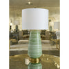 Green, White Glaze, Antique Gold Leaf