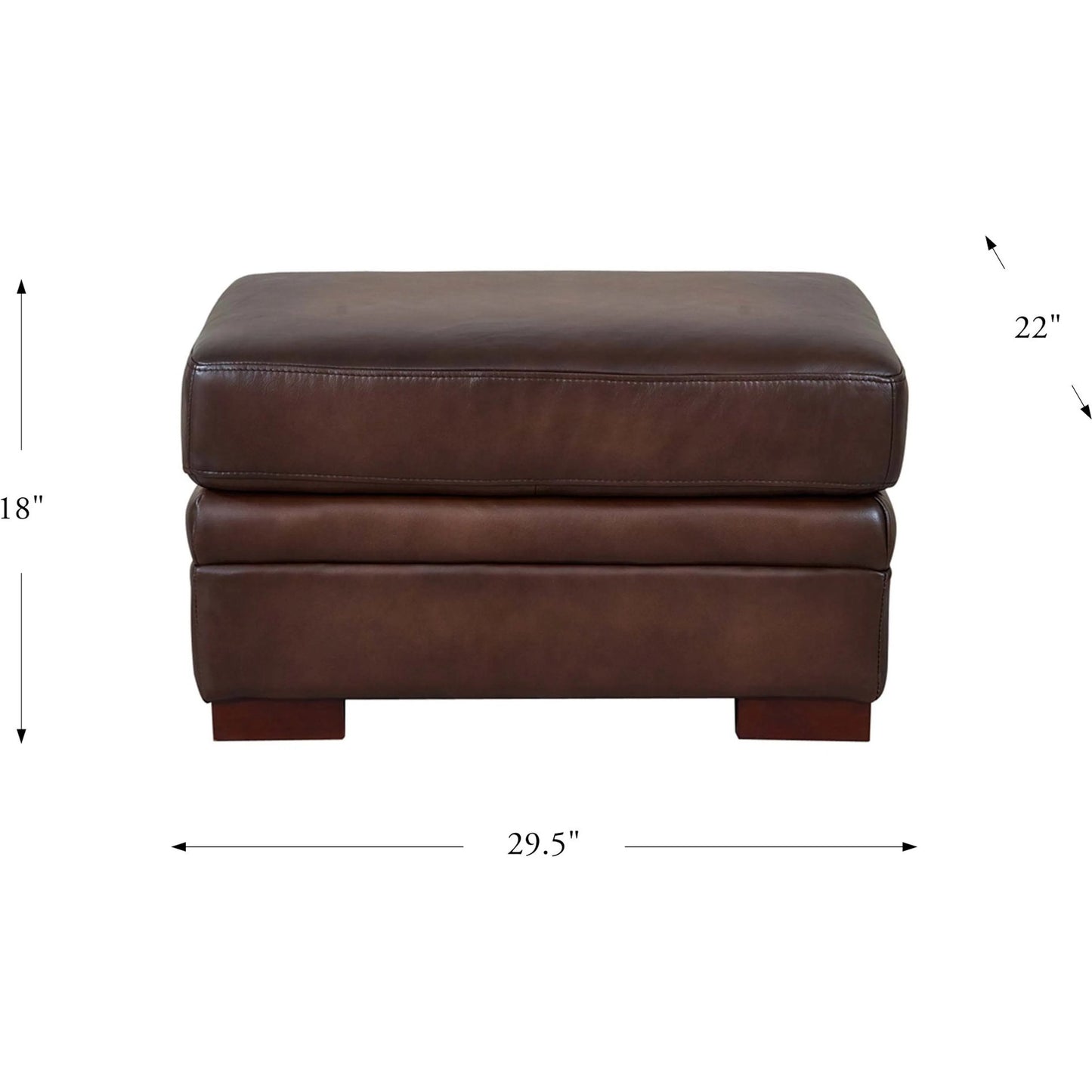 005 SI-2095625 | Additional Silo | Brookfield Ottoman by Hydeline in caramel brown. Made from leather in a transitional style.