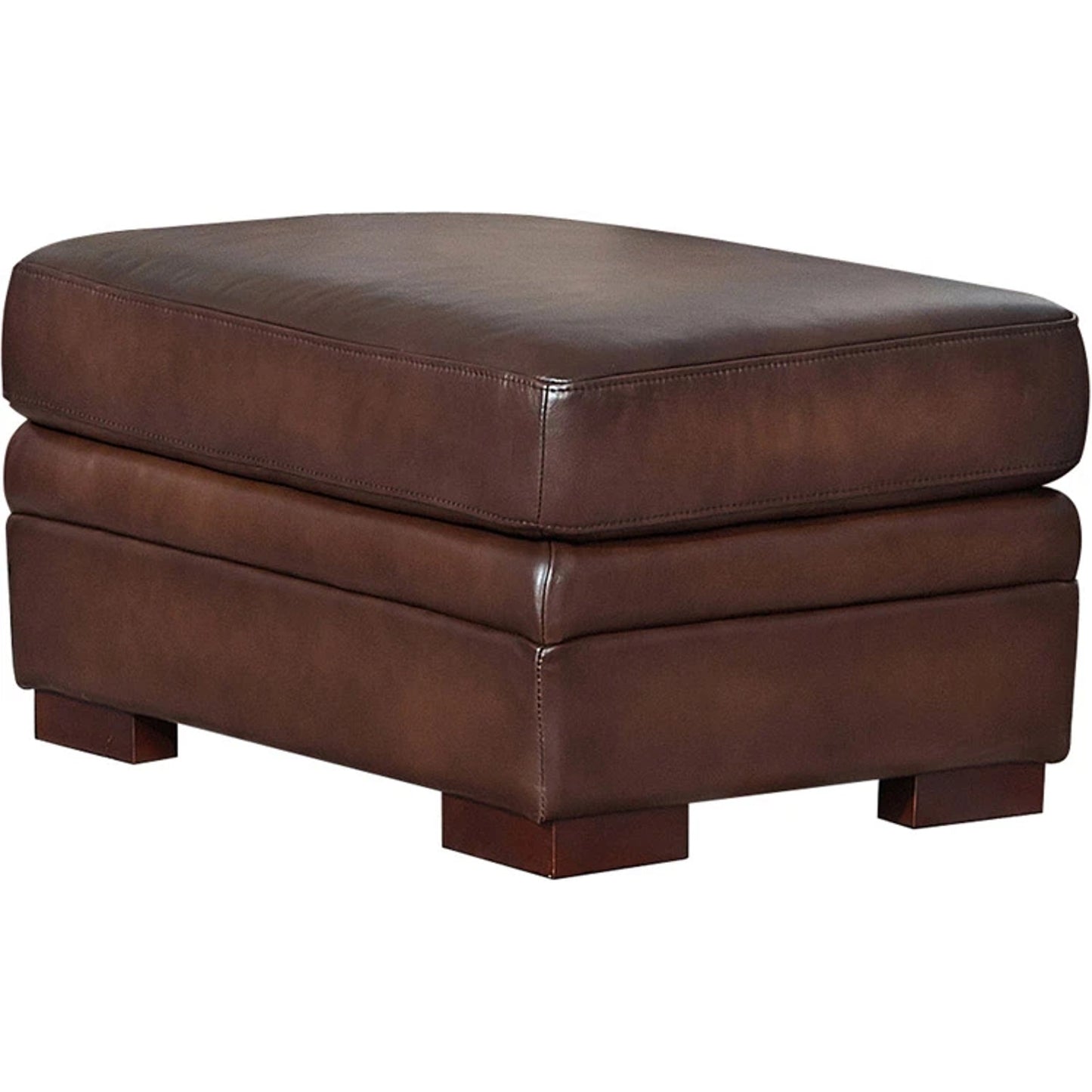 001 SI-2095625 | Primary Silo | Brookfield Ottoman by Hydeline in caramel brown. Made from leather in a transitional style.