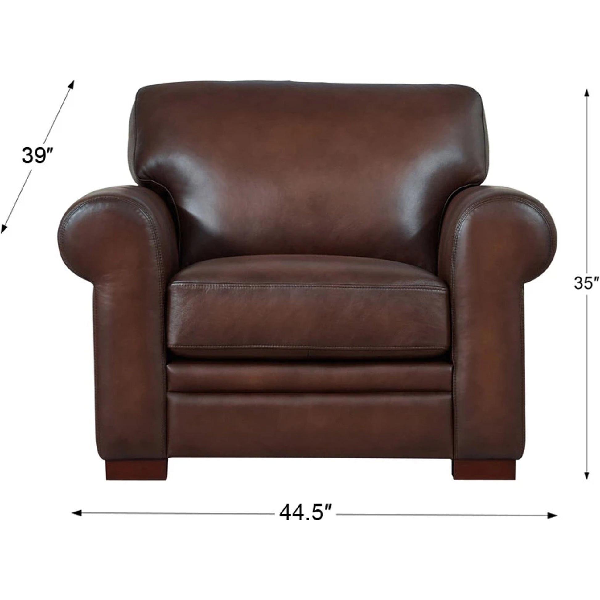 Brookfield Chair by Hydeline in caramel brown. Made from leather in a transitional style.