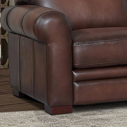 Brookfield Chair by Hydeline in caramel brown. Made from leather in a transitional style.