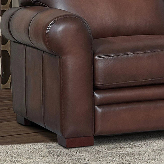 Brookfield Chair by Hydeline in caramel brown. Made from leather in a transitional style.