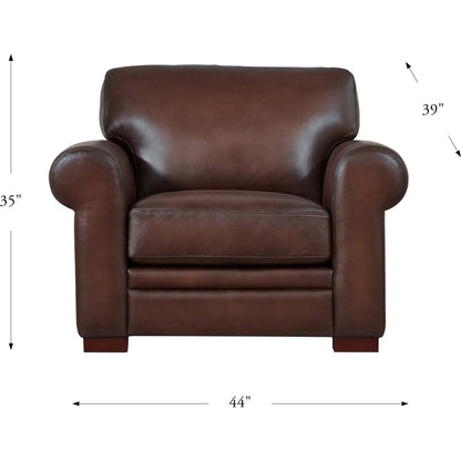 Brookfield Chair by Hydeline in caramel brown. Made from leather in a transitional style.