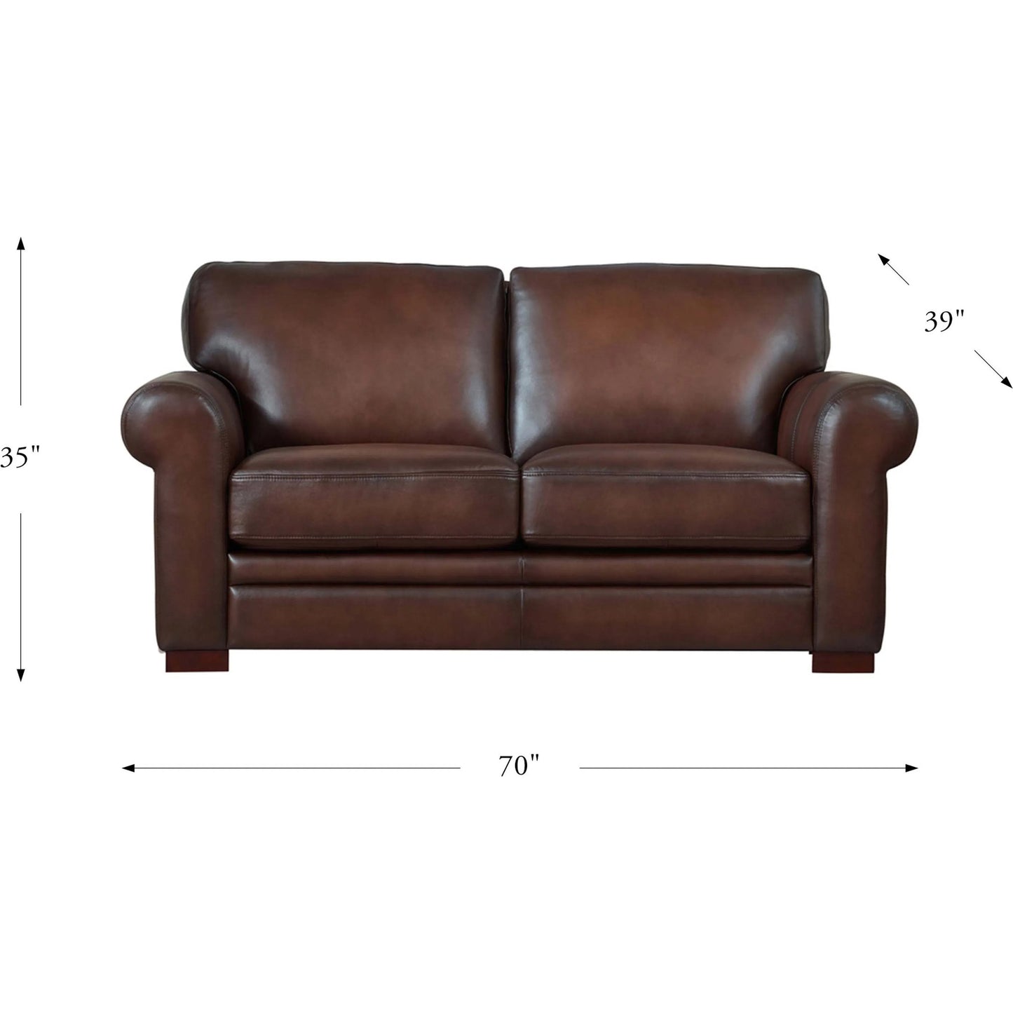 003 SI-2095624 | Additional Silo | Brookfield Loveseat by Hydeline in caramel brown. Made from leather in a transitional style.