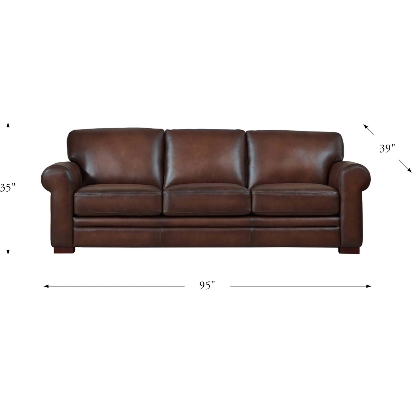 003 SI-2095626 | Additional Silo | Brookfield Sofa by Hydeline in caramel brown. Made from leather in a transitional style.
