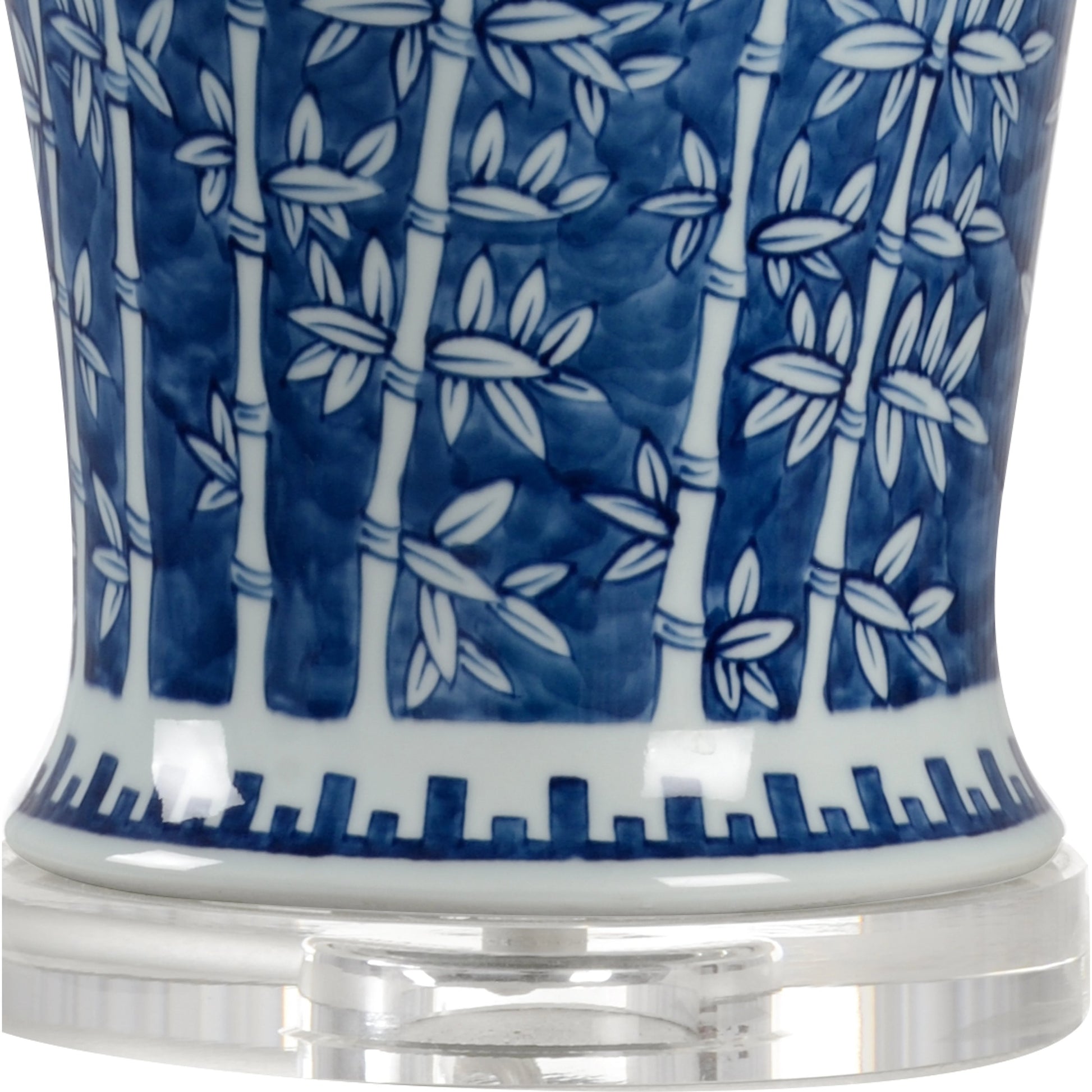 Chinese Bamboo Vase Lamp by Chelsea House in blue, white. Made from ceramic in a modern style.