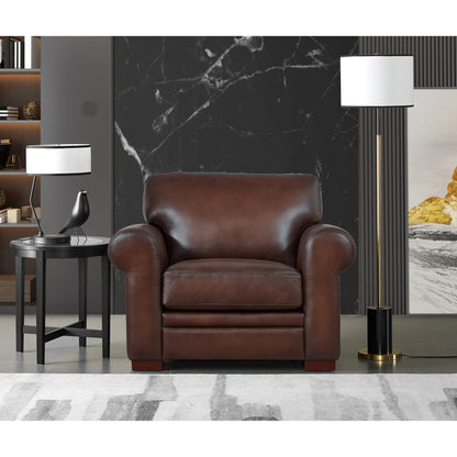 Brookfield Chair by Hydeline in caramel brown. Made from leather in a transitional style.