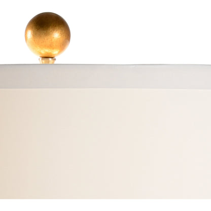 Chesterton Lamp by Chelsea House in blue, white, gold. Made from ceramic in a modern style.