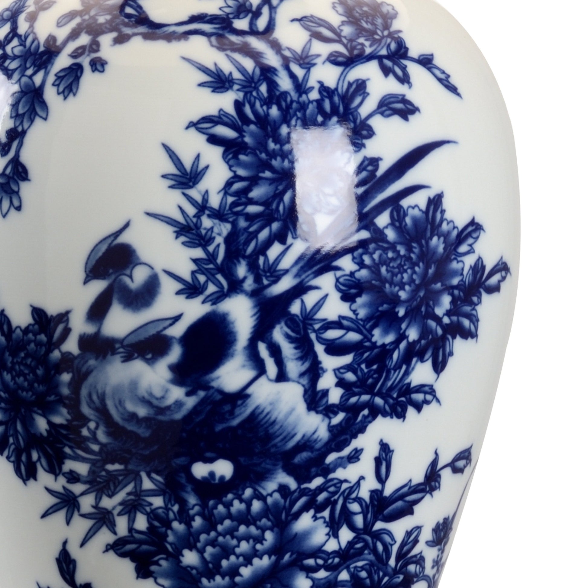 Chesterton Lamp by Chelsea House in blue, white, gold. Made from ceramic in a modern style.