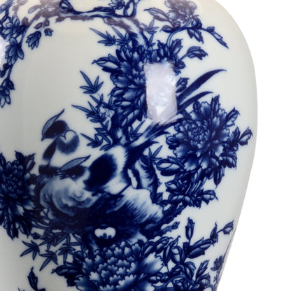 Chesterton Lamp by Chelsea House in blue, white, gold. Made from ceramic in a modern style.