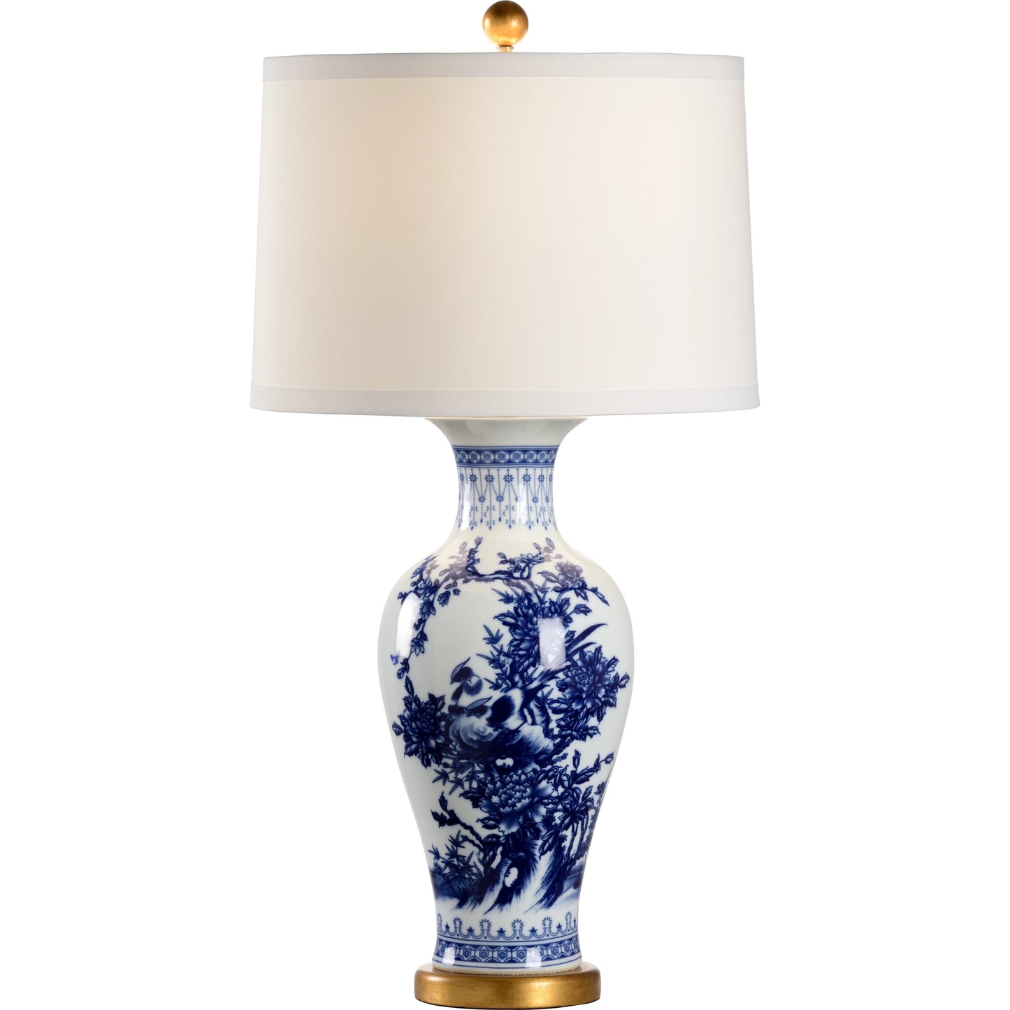001 SI-2104609 | Primary Silo | Chesterton Lamp by Chelsea House in blue, white, gold. Made from ceramic in a modern style.