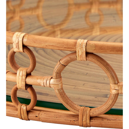 Tegal Decorative Serving Tray by Currey and Company in natural, clear. Made from arurog, glass in a rustic style.