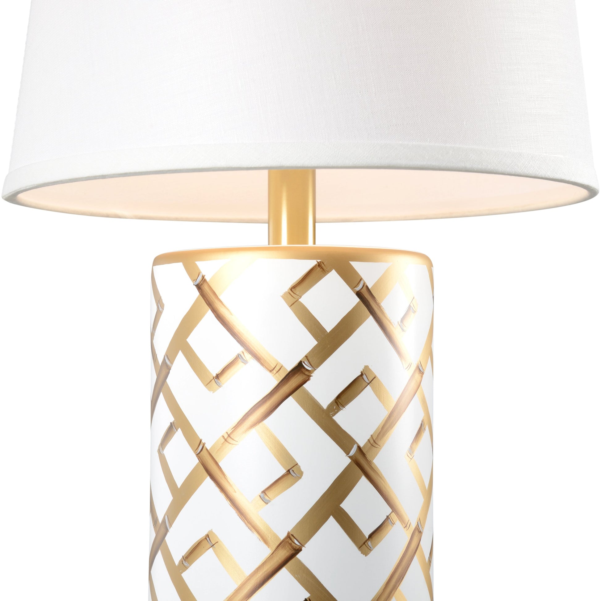 Bamboo Squares Lamp by Chelsea House in green, white, gold accents. Made from ceramic, porcelain in a transitional style.