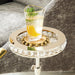 Margot Side Table by Global Views. Made from brass, marble, acrylic in a transitional style.