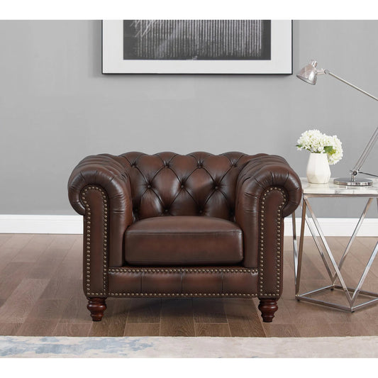 Alton Bay Leather Sofa by Hydeline in caramel brown. Made from leather/split, solid hardwood kiln dried in a traditional style.