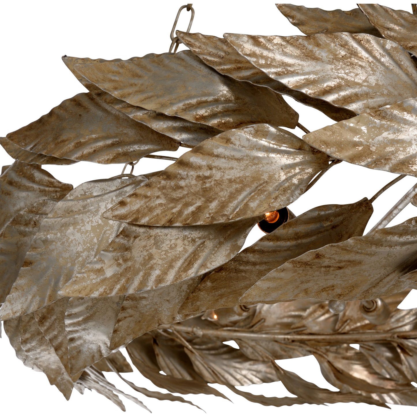 005 SI-2104639 | Closeup | Meadow Chandelier by Chelsea House in old antique silver. Made from iron in a modern style.