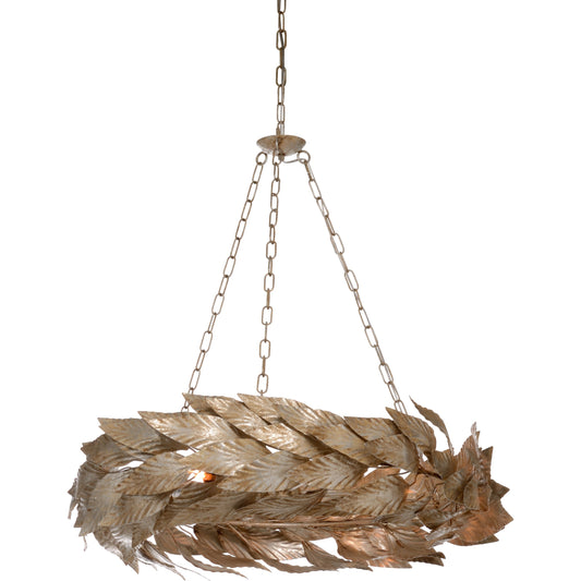 Meadow Chandelier by Chelsea House in old antique silver. Made from iron in a modern style.