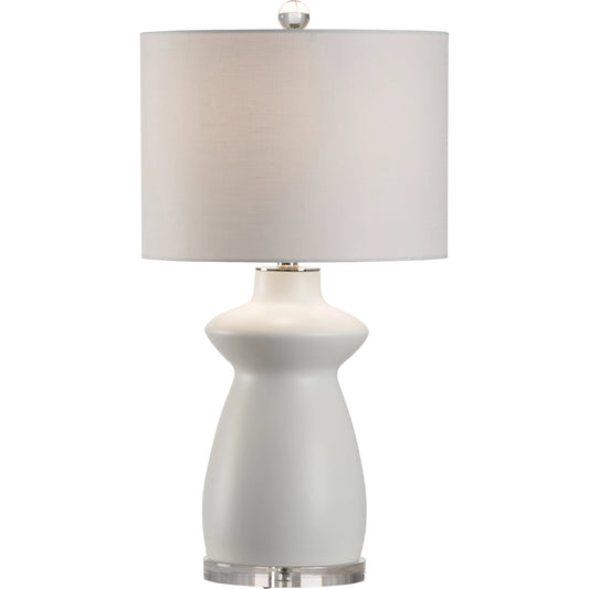 Tokyo Vase Lamp by Chelsea House in matte white, clear. Made from ceramic in a modern style.